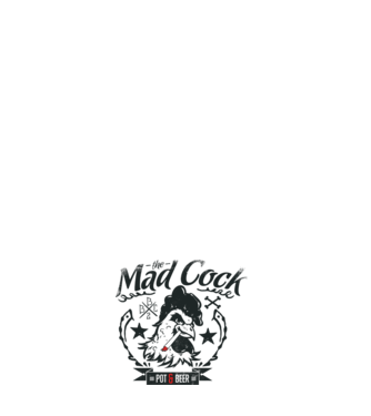 The Mad Cock model negru pe tricou
