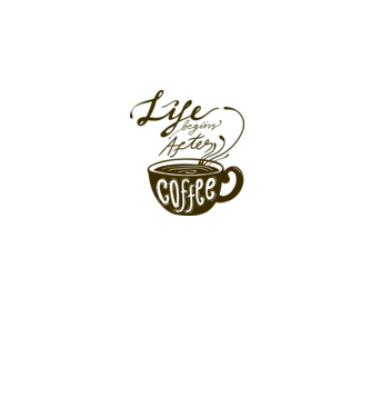 Life begins after coffee model alb pe tricou