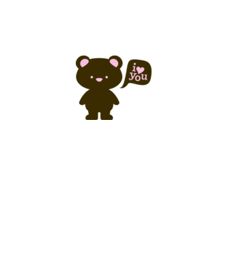 I Love You Bear model alb pe tricou