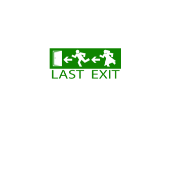 Last Exit model alb pe tricou