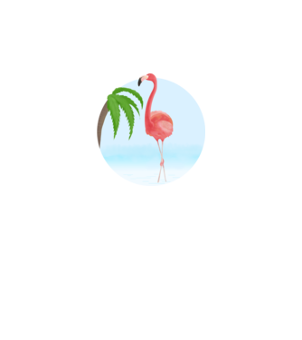 Flamingo model alb pe tricou