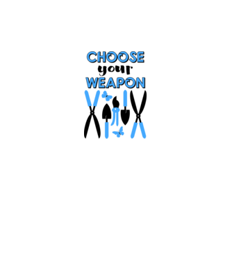 Choose your weapon model alb pe tricou