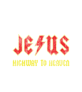JESUS HIGHWAY TO HEAVEN model alb pe tricou