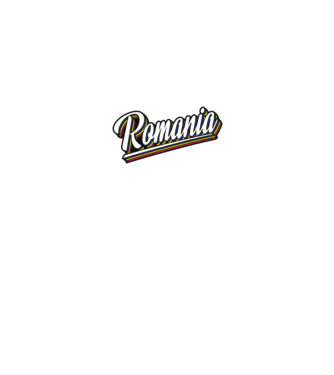 România retro model alb pe tricou