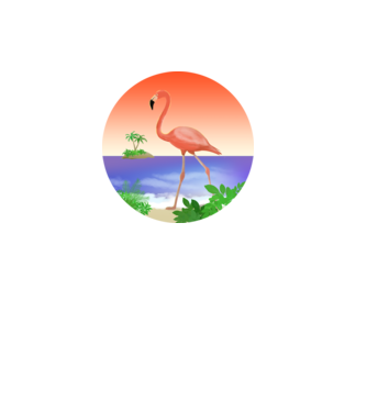 Flamingo model alb pe tricou