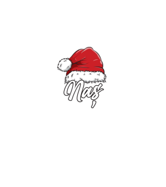 naș Santa Hat model negru pe tricou