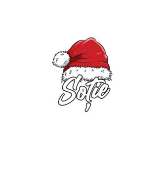 soție Santa Hat model negru pe tricou