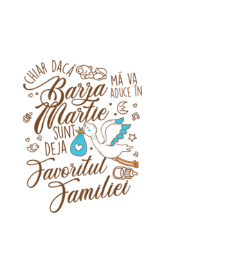 Favoritul familiei MARTIE model alb pe tricou
