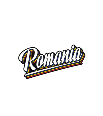 România retro model alb pe tricou