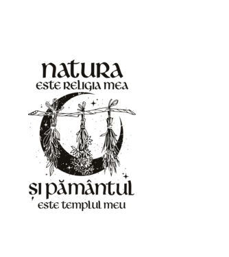 Natura este religia mea model alb pe tricou