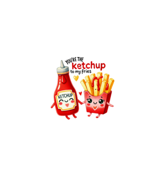 Ketchup to my Fries model roz deschis pe tricou