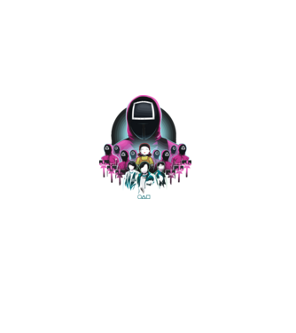 squid game crew model negru pe tricou