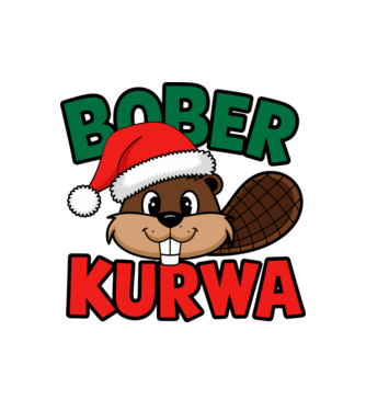 Bober kurwa xmas model alb pe tricou