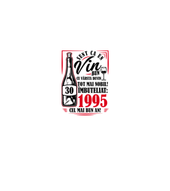 Un Vin Bun 1995 - Alb model alb/roșu pe tricou