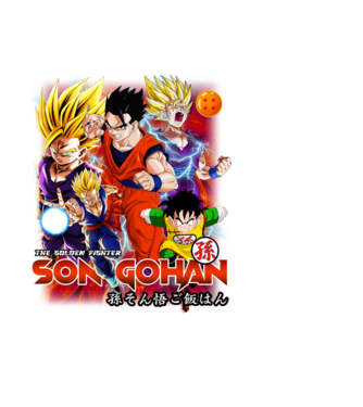 gohan dragonball model negru pe tricou