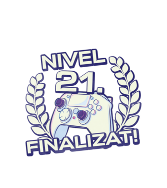 Nivel 21 finalizat! model alb pe tricou