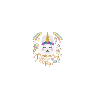 Llamacorns are born in May model alb pe tricou