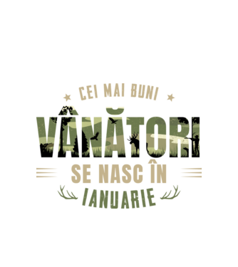 Cei mai buni vânători se nasc în ianuarie model alb pe tricou