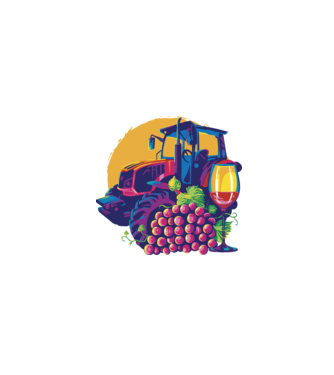TRACTOR model alb pe tricou