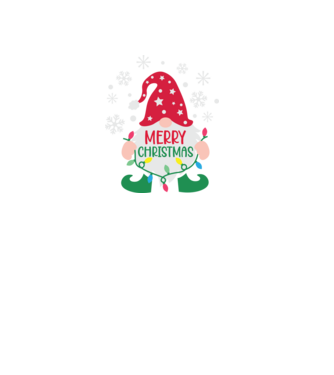Merry christmas gnome model negru pe tricou