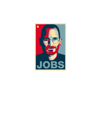Jobs pop art model alb pe tricou
