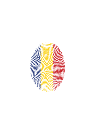 România fingerprint model negru pe tricou