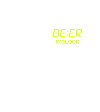 'Beer o'' clock' model galben neon pe tricou