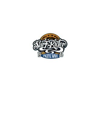 Surf Rider model negru pe tricou