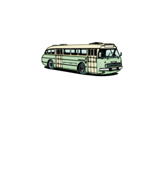 Autobuze model alb pe tricou