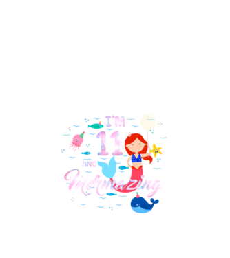 Mermazing Birthday 11 model negru pe tricou
