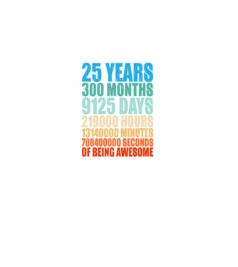25 years of being awesome model negru pe tricou