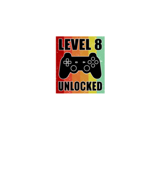 level 8 unlocked retro gamer model turcoaz pe tricou