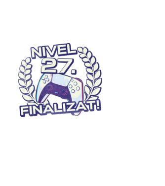 Nivel 27 finalizat! model negru pe tricou