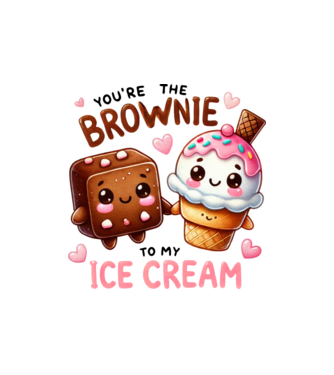 Brownie to my Ice Cream model nisipiu pe tricou