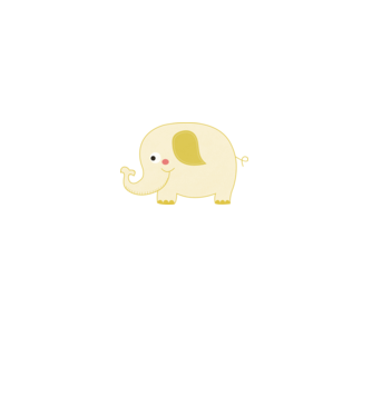 Cute elephant model alb pe tricou
