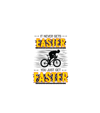 it never gets easier model alb pe tricou