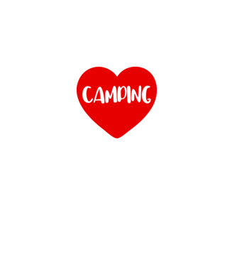 Camping heart model alb pe tricou