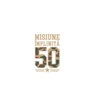 Misiune împlinită 50 model negru pe tricou