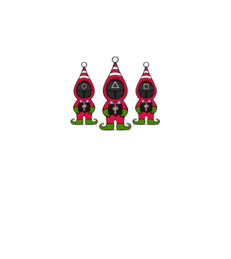 merry squid game model negru pe tricou