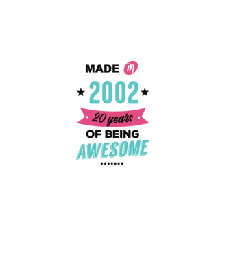 MADE in 2002 model alb pe tricou
