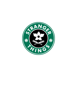 stranger things starbucks model gri pe tricou