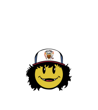 dustinhappyface model roșu pe tricou