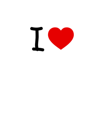 ilove model alb pe tricou