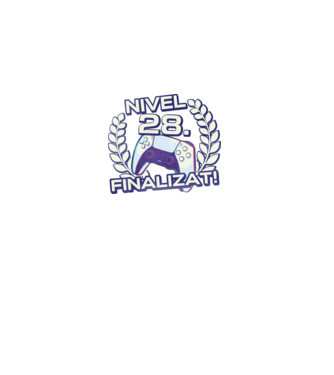 Nivel 28 finalizat! model negru pe tricou