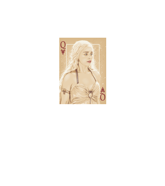 Queen Card model alb pe tricou