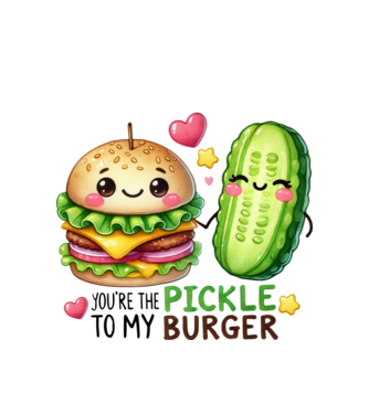 Pickle to my Burger model alb pe tricou