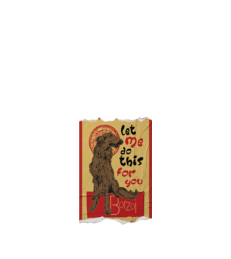 BORZOI retro poster chat noir poster texture model nisipiu pe tricou