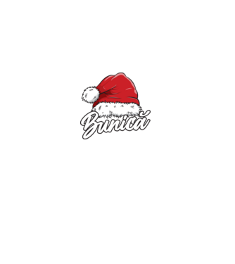 bunică Santa Hat model negru pe tricou