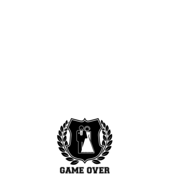 Bachelor GAME OVER model negru pe tricou