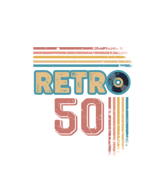 Retro 50 Birthday model alb pe tricou